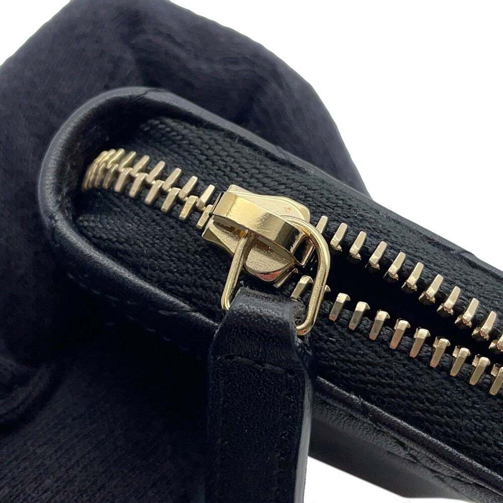 CHANEL Authentic Black Lambskin Leather Logo Wallet - Picture 5 of 10